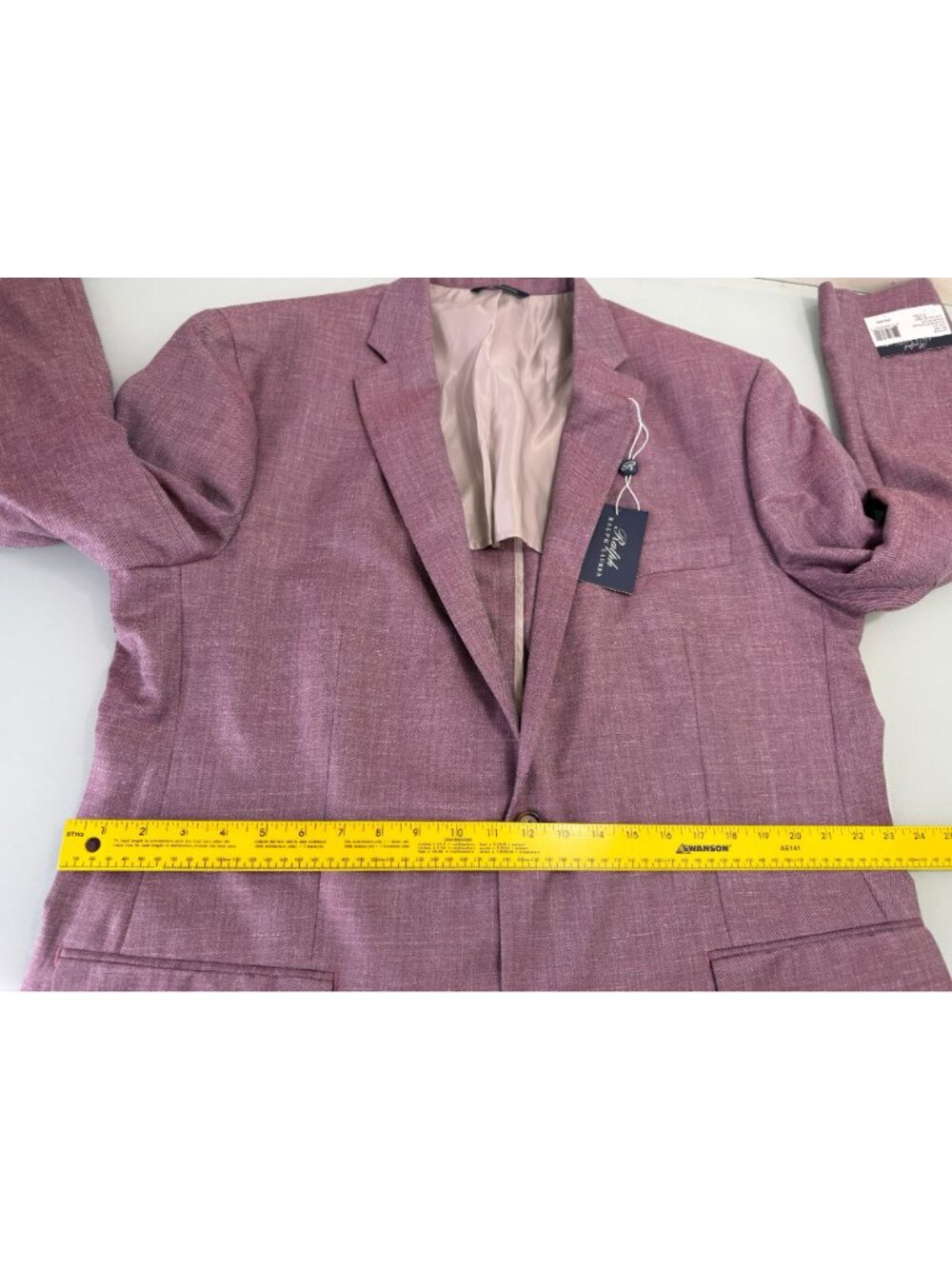 Ralph Lauren Blazer Jacket 46L Linen Silk Wool unstructured Purple Single Vent - Picture 9 of 12